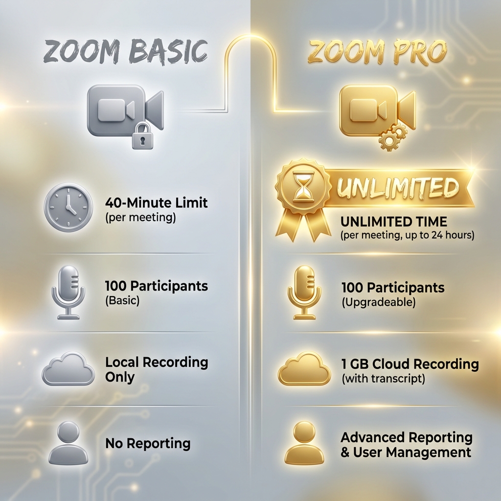 So sánh Zoom Basic và Pro